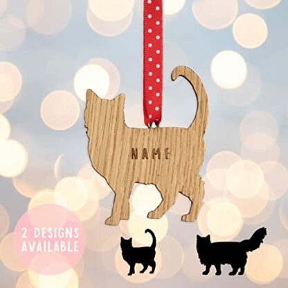 Personalised cat shaped ornament | christmas tree decorations | present for pet keepsake ornaments 3 Personalised cat shaped ornament | christmas tree decorations | present for pet keepsake ornaments - Image 3