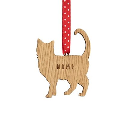 Personalised cat shaped ornament | christmas tree decorations | present for pet keepsake ornaments 2 Personalised cat shaped ornament | christmas tree decorations | present for pet keepsake ornaments - Image 2