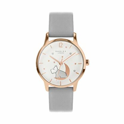 RADLEY Star Gazing Ladies Ash Soft Calf Leather Strap Dog in Moon Watch RY2950A - Image 2