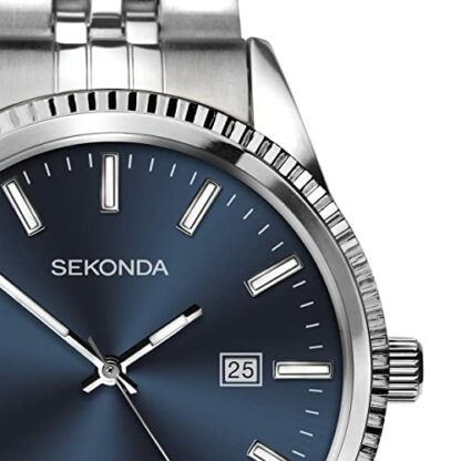 Sekonda King Men's 40mm Quartz Watch in Blue with Analogue Display, and Silver Stainless Steel Bracelet 1640 - Image 4