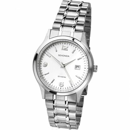 Sekonda Mens Analogue Quartz Watch Stainless Steel Case and Bracelet with White Dial 3729 - Image 2