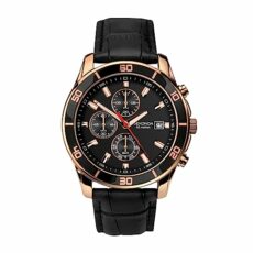 Sekonda Men's Quartz Watch with Black Dial Chronograph Display and Black Leather Strap 1051.27