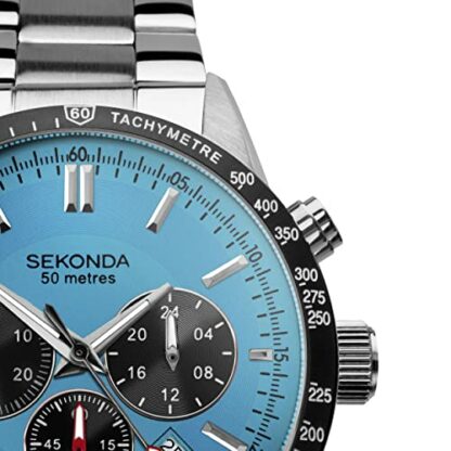 Sekonda Velocity Men’s 45mm Quartz Watch in Blue with Analogue Display, and Stainless Steel Bracelet 30024 - Image 4