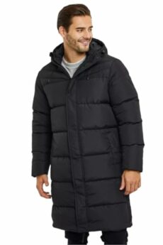 Spindle Mens Padded Winter Coat Zipped Hooded Puffer Double Layer Jacket Warm Outerwear Storm Cuffs Zip Chest Pocket + Inner Pocket