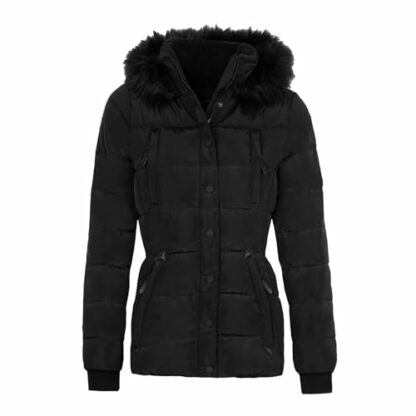 Spindle Womens Ladies Premium Quality Hooded Short Fur Parka Quilted Padded Puffer Coat | Zip Side Pockets | Luxurious Detachable Faux Fur on Hood | Zipped Inner Pocket 3 Spindle Womens Ladies Premium Quality Hooded Short Fur Parka Quilted Padded Puffer Coat | Zip Side Pockets | Luxurious Detachable Faux Fur on Hood | Zipped Inner Pocket - Image 3