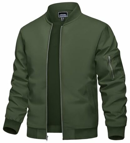 TACVASEN Men's Lightweight Jacket Thin Sportwear Bomber Jacket Windbreaker Coat 2 TACVASEN Men's Lightweight Jacket Thin Sportwear Bomber Jacket Windbreaker Coat - Image 2
