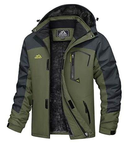 TACVASEN Men's Waterproof Fleece Mountain Jacket Windproof Warm Ski Jacket Multi-Pockets 2 TACVASEN Men's Waterproof Fleece Mountain Jacket Windproof Warm Ski Jacket Multi-Pockets - Image 2