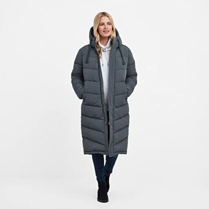 TOG24 Raleigh Womens Quilted Puffer Extra Long Coat for Winter with Fixed Hood, Two Way Zip and Recycled Thermal Filling - Image 3