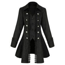 Teyujosem Women's Renaissance Gothic Coat Medieval Pirate Steampunk Vest Jacket