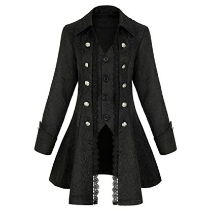 Teyujosem Women's Renaissance Gothic Coat Medieval Pirate Steampunk Vest Jacket - Image 2