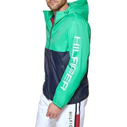 Tommy Hilfiger Men's Color Blocked Logo Rain Slicker Jacket - Image 4