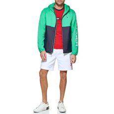 Tommy Hilfiger Men's Color Blocked Logo Rain Slicker Jacket