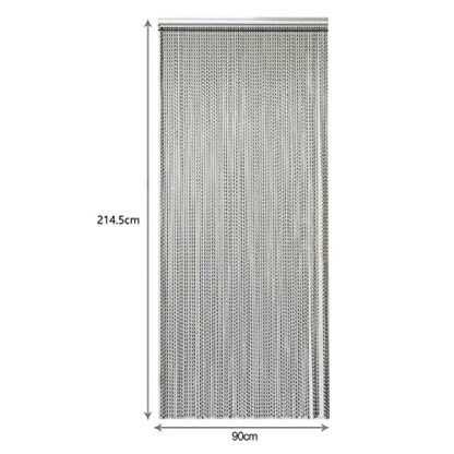 Trintion Aluminium Chain Curtain 90x214.5cm Insect Pest Control Door Screen Curtains Home Door Fly Screen Insect Bug Screen Strip Blinds String Doorways Divider Door Chain Curtain 3 Trintion Aluminium Chain Curtain 90x214.5cm Insect Pest Control Door Screen Curtains Home Door Fly Screen Insect Bug Screen Strip Blinds String Doorways Divider Door Chain Curtain - Image 3