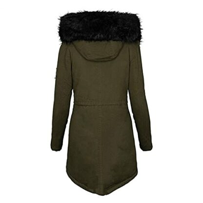 Winter Coats Women Warm Faux Fur Lining Hooded Coat Ladies Plus Size Thicken Jackets Mid-Long Outwear S-5XL KaloryWee - Image 3