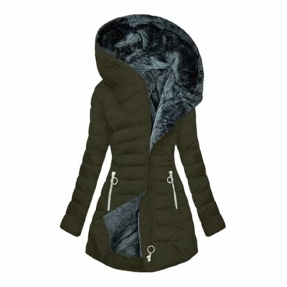 Winter Jacket for Women Warm Sherpa Lined Parkas Jackets Thickened Windproof Outerwear with Fur Hood Plus Size Puffer Down Padded Coat Warm Quilted Jacket Faux Fur Trim Fleece Overcoat Ladies Coats - Image 2