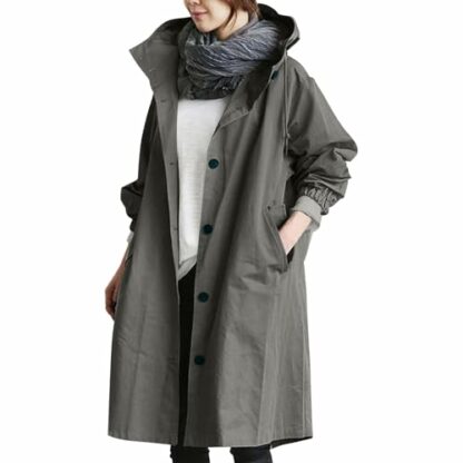 Winter Jackets For Women Uk Clearance Sa1e Ladies Rain Jacket Lightweight Raincoat Waterproof Long Sleeve Windbreaker Climbing Outdoor Hooded Trench Coats for Winter Cold Weather UK Costumes - Image 2