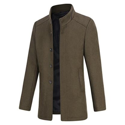 YOUTHUP Mens Wool Coat with Gilet Winter Thick Trench Coat Casual Outdoor Warm Peacoat - Image 3