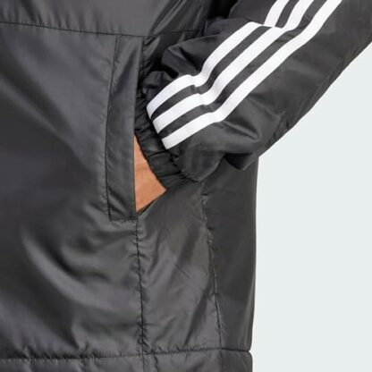 adidas Men's Essentials 3-stripes Insulated Hooded Jacket Jacket - Image 3