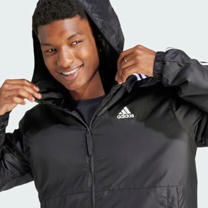 adidas Men's Essentials 3-stripes Insulated Hooded Jacket Jacket - Image 4