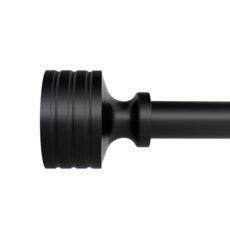 1 Pack Black Curtain Rods for Windows 32 to 45 inch, 1-inch Diameter Matte Black Heavy Duty Curtain Rods, Adjustable Single Window Curtain Rod with Dumbbell Design Finials