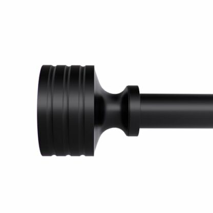 1 Pack Black Curtain Rods for Windows 32 to 45 inch, 1-inch Diameter Matte Black Heavy Duty Curtain Rods, Adjustable Single Window Curtain Rod with Dumbbell Design Finials - Image 2