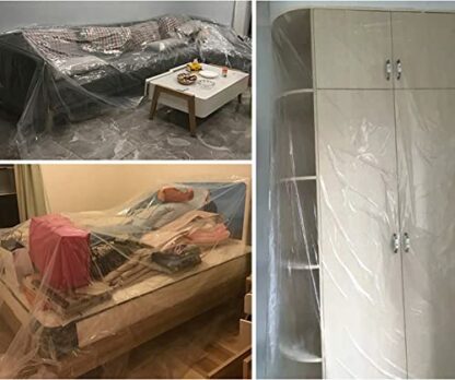 1 Pack Furniture Cover, Plastic Sofa Cover Protector, Extra Large Waterproof Bed Couch Household Slipover Transparent Dust Proof Sheet Cloth for Moving Long Term Storage. 2 * 2M / 3 * 4M / 4 * 5M 4 1 Pack Furniture Cover, Plastic Sofa Cover Protector, Extra Large Waterproof Bed Couch Household Slipover Transparent Dust Proof Sheet Cloth for Moving Long Term Storage. 2 * 2M / 3 * 4M / 4 * 5M - Image 4