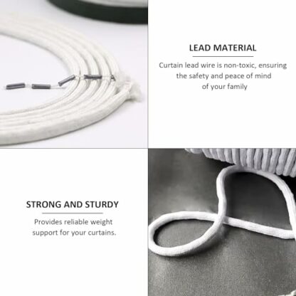 1 Piece 5 Meter Curtain Heavy Lead Weight Tape, Curtain Lead Tape, Curtain Lead Wire, Mosquito Net Gauze Curtain Weight Wire, Suitable for Outdoor and Heavy Duty Curtains - Image 4