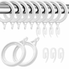100 Pcs Curtain Hooks, Curtain Rings and Hooks, Curtain Rings, Curtain Hooks Plastic, White Curtain Rings, Curtain Hooks and Rings, Plastic Curtain Hooks, Hooks for Curtains