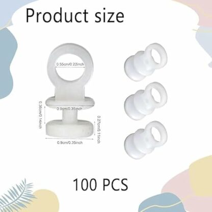 100Pcs Curtain Hooks, Curtain Track Gliders, White Effortless Gliding Rail Sliding Rollers,Plastic Track Clip Buckle,Multi-Use Hook Rollers Durable Rust-Free for Bathroom Windows Shower Curtains - Image 4