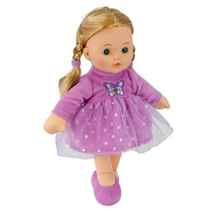 12" Baby Doll Sleeping Snuggle Cuddle Toy Soft Plush Body Rag Doll with Vinyl Head, Open & Close Eyes, and Styling Hair, For Ages 18 months (Purple) - Image 3