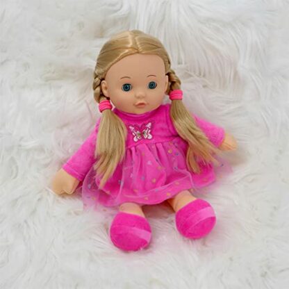 12" Baby Doll Sleeping Snuggle Cuddle Toy Soft Plush Body Rag Doll with Vinyl Head, Open & Close Eyes, and Styling Hair, For Ages 18 months and Up - Image 4