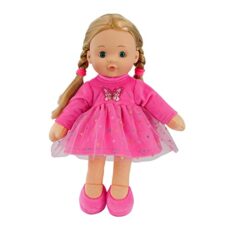 12" Baby Doll Sleeping Snuggle Cuddle Toy Soft Plush Body Rag Doll with Vinyl Head, Open & Close Eyes, and Styling Hair, For Ages 18 months and Up