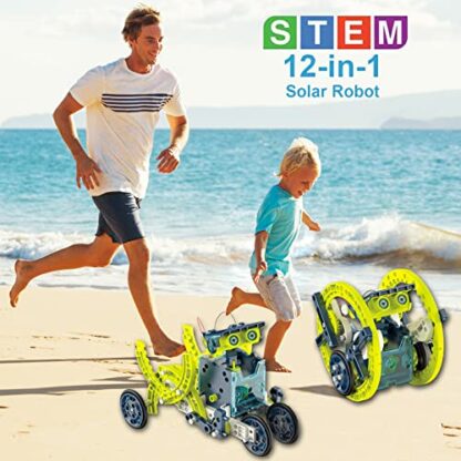 12-in-1 Education DIY Solar Robot Toys Building Science Kits for Kids Age 8 9 10 11 12 Years Old Boys Christmas Birthday Gifts STEM Robot Building Kit Toys for 8 9 10 11 12 + Years Old Boys - Image 4