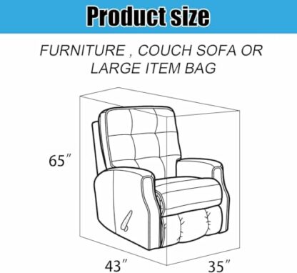 2 Pack Clear Recliner Armchair Covers,Waterproof Plastic Chair Covers Protectors,4 MIL Thick Heavy Duty Storage Moving Cover For Furniture Sofa Couch,Extra Large Dust-Proof Moving Bags. - Image 4