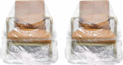 2 Pack Clear Recliner Armchair Covers,Waterproof Plastic Chair Covers Protectors,4 MIL Thick Heavy Duty Storage Moving Cover For Furniture Sofa Couch,Extra Large Dust-Proof Moving Bags. - Image 2