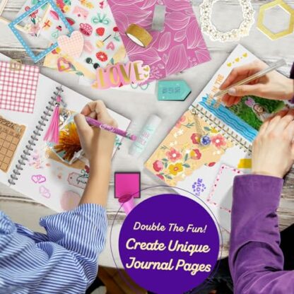 2-Pack Mega DIY Journal Kit - Gifts for Girls Ages 8 9 10 11 12 13 14 Year Old - Cool Birthday Gifts Ideas for Girls - Art & Crafts for Tween Kid - Teen Girls Trendy Stuff - Scrapbook & Diary Set 4 2-Pack Mega DIY Journal Kit - Gifts for Girls Ages 8 9 10 11 12 13 14 Year Old - Cool Birthday Gifts Ideas for Girls - Art & Crafts for Tween Kid - Teen Girls Trendy Stuff - Scrapbook & Diary Set - Image 4