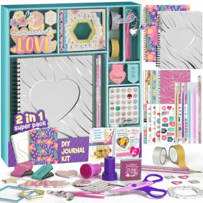 2-Pack Mega DIY Journal Kit - Gifts for Girls Ages 8 9 10 11 12 13 14 Year Old - Cool Birthday Gifts Ideas for Girls - Art & Crafts for Tween Kid - Teen Girls Trendy Stuff - Scrapbook & Diary Set 2 2-Pack Mega DIY Journal Kit - Gifts for Girls Ages 8 9 10 11 12 13 14 Year Old - Cool Birthday Gifts Ideas for Girls - Art & Crafts for Tween Kid - Teen Girls Trendy Stuff - Scrapbook & Diary Set - Image 2