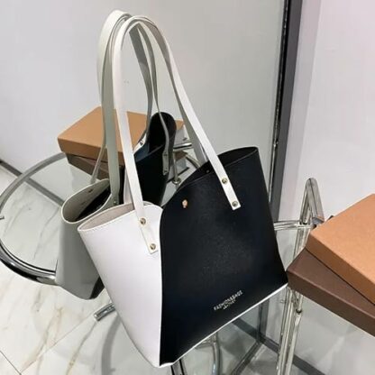 2024 New Women's Bag Set Fashionable Handbags, Women's Purse Shoulder Bags, Tote Bag For Women's Bags,Ladies Handbag Soft Leather Large Capacity Women's Top Handle Shoulder Bag - Image 3