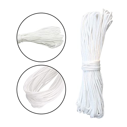 20M Roman Blind Cord,2mm White Braided Blind String Cord Picture Cord Lift Shade Cord Picture Hanging Cord Nylon Braided Cord for Crafts Blinds Austrian Festoon Cording Vertical Blind Replacement - Image 4