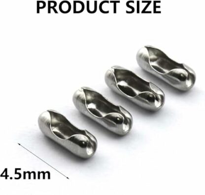 30Pcs 4.5mm Replacement Roller Blind Chain Connectors,Replacement Stainless Steel Vertical Roman Roller Connector Clips,Beaded Pull Chain Extension Matching Connectors Blind Cord Connector for Blinds - Image 3