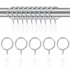 30mm Curtain Hooks and Rings, 24 Metal Drapery Curtain Rings Hanging Rings & 24 Plastic Curtain Hooks