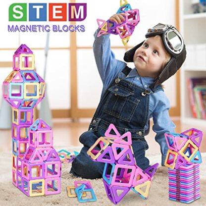 36PCS Magnetic Building Blocks Tiles for Girls Boys Kids Learning Educational Magnets Construction Set for 3 4 5 6 7 8+ Year Old STEM Toy Christmas Birthday Gift Age 3-8 Toddlers - Image 3