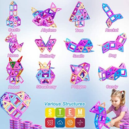 36PCS Magnetic Building Blocks Tiles for Girls Boys Kids Learning Educational Magnets Construction Set for 3 4 5 6 7 8+ Year Old STEM Toy Christmas Birthday Gift Age 3-8 Toddlers - Image 4