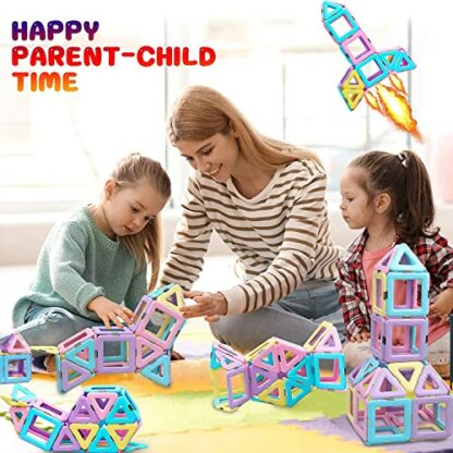 38PCS Magnetic Building Blocks Magnetic Tiles Educational Magnet Toys for Kids Learning Development Construction Set Christmas Birthday Gifts for Girls Boys Kids Toddler Age 3 4 5 6 Years Old 4 38PCS Magnetic Building Blocks Magnetic Tiles Educational Magnet Toys for Kids Learning Development Construction Set Christmas Birthday Gifts for Girls Boys Kids Toddler Age 3 4 5 6 Years Old - Image 4