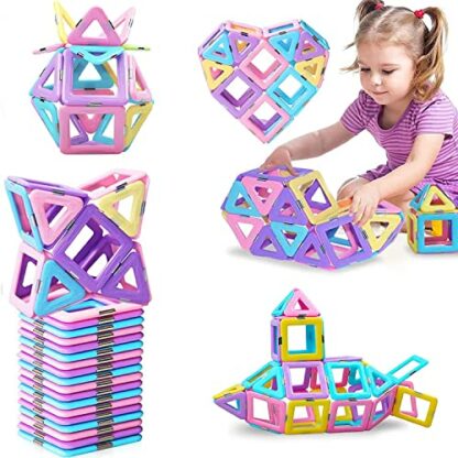 38PCS Magnetic Building Blocks Magnetic Tiles Educational Magnet Toys for Kids Learning Development Construction Set Christmas Birthday Gifts for Girls Boys Kids Toddler Age 3 4 5 6 Years Old 2 38PCS Magnetic Building Blocks Magnetic Tiles Educational Magnet Toys for Kids Learning Development Construction Set Christmas Birthday Gifts for Girls Boys Kids Toddler Age 3 4 5 6 Years Old - Image 2
