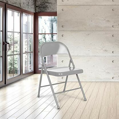 (4 Pack) OEF Furnishings Folding Chairs, Grey, Model Number: OEF902 - Image 3