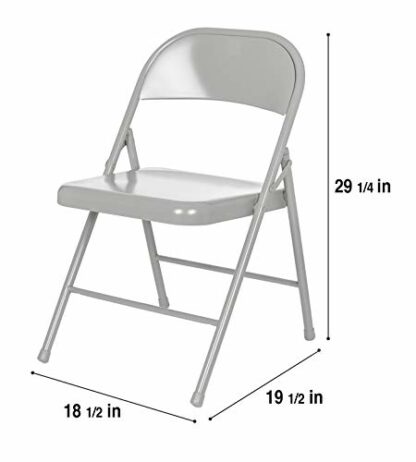 (4 Pack) OEF Furnishings Folding Chairs, Grey, Model Number: OEF902 - Image 4