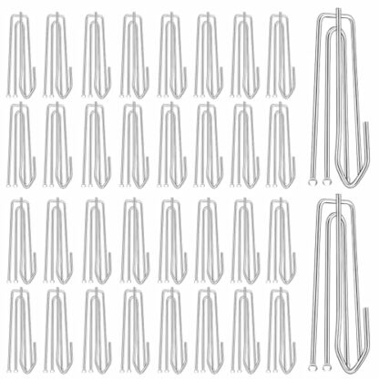40Pcs Metal Curtain Hooks Stainless Steel Pinch Pleat Curtain Hooks, Drapery Hook and Pin for Pleated Drapes and 4 Prongs Pinch Pleat Hook Clips for Window Curtain, Shower Curtain, Door Curtain 2 40Pcs Metal Curtain Hooks Stainless Steel Pinch Pleat Curtain Hooks, Drapery Hook and Pin for Pleated Drapes and 4 Prongs Pinch Pleat Hook Clips for Window Curtain, Shower Curtain, Door Curtain - Image 2