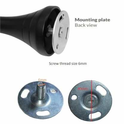 40mm Diameter Replacement Metal Screw Round Base Curtain Pole Fixing Wall Mounted Back Plate Bracket Pipe Rod Repair Connector Fix Plates Walls Mount - Image 3