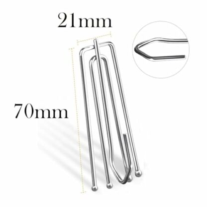 40pcs Curtain Hooks, Curtain Hooks Metal, Curtain Pleat Hooks, Pinch Pleat Curtain Hooks, Curtain Track Hooks, for Doors, Windows, Bathroom Curtains, Pleated Curtain Hanger (stainless Steel) - Image 3
